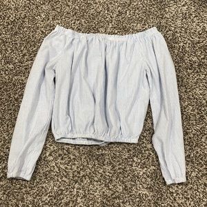 Over the shoulder striped top